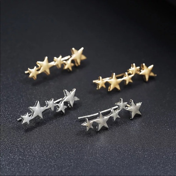 2/$10 NEW! Star Earrings Galaxy Celestial Studs Cute Simple Bohemian - Picture 5 of 7